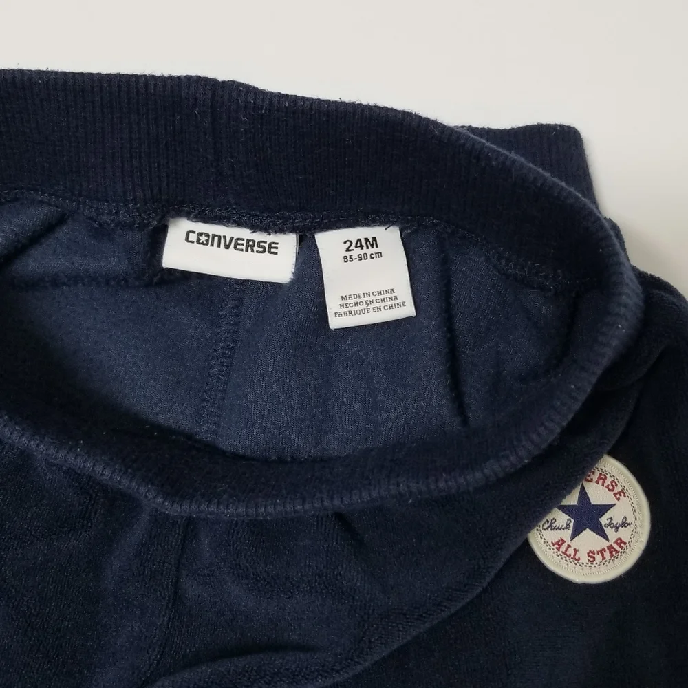 Converse Toddler Unisex Joggers Navy Blue Velour Baby 24mo